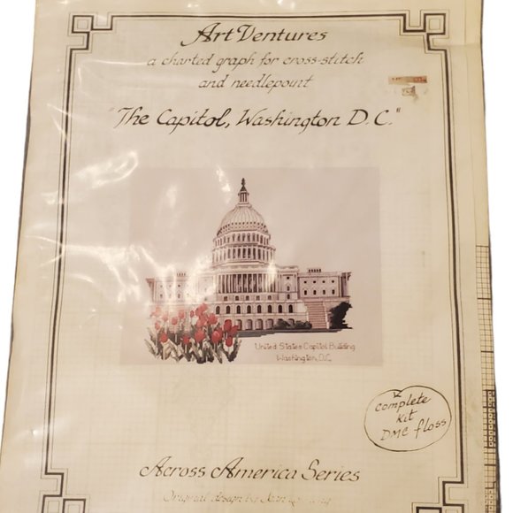 Vintage Art Ventures Cross Stitch/Needle Point Kit US Capitol Washington, DC New - Picture 1 of 2
